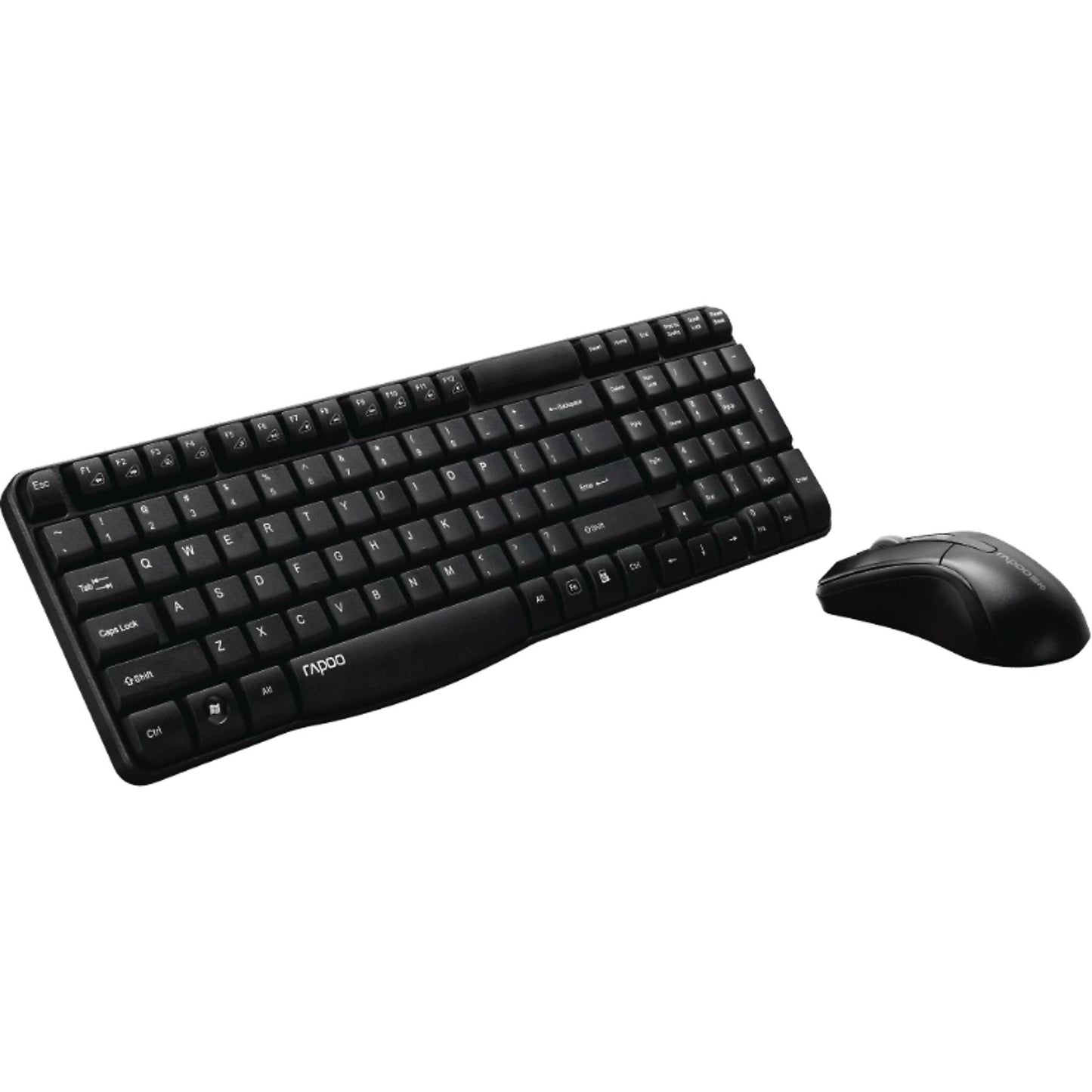 Draadloos Toetsenbord en Muis Set – AZERTY Indeling – Rapoo X1800S – Bluetooth Verbinding – Stil Toetsenbord met Sneltoetsen – Optische Muis – Energiezuinig – Zwart – Geschikt voor Windows en macOS