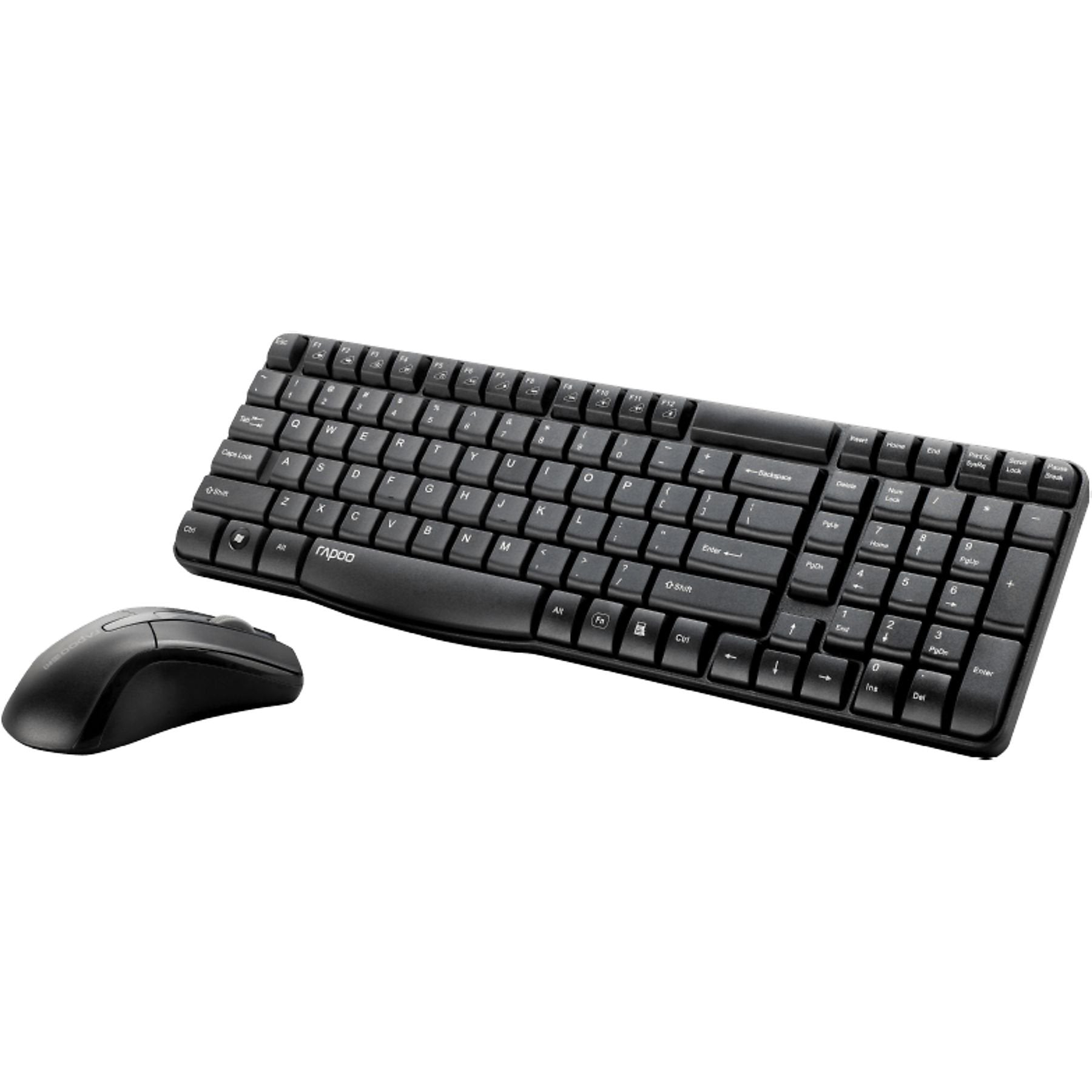 Draadloos Toetsenbord en Muis Set – AZERTY Indeling – Rapoo X1800S – Bluetooth Verbinding – Stil Toetsenbord met Sneltoetsen – Optische Muis – Energiezuinig – Zwart – Geschikt voor Windows en macOS