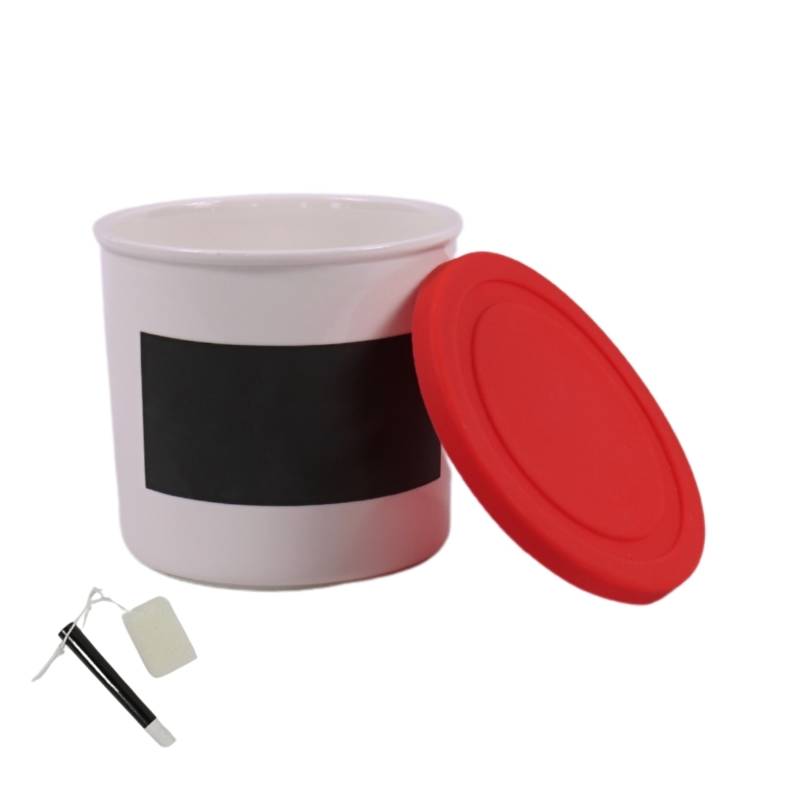 2 Stuks - Porseleinen Opbergpot Met Krijt Label – 850 ML – Luchtdichte Voorraadpot – Stapelbare Container – Ideaal Voor Droogwaren, Snacks en Vloeistoffen