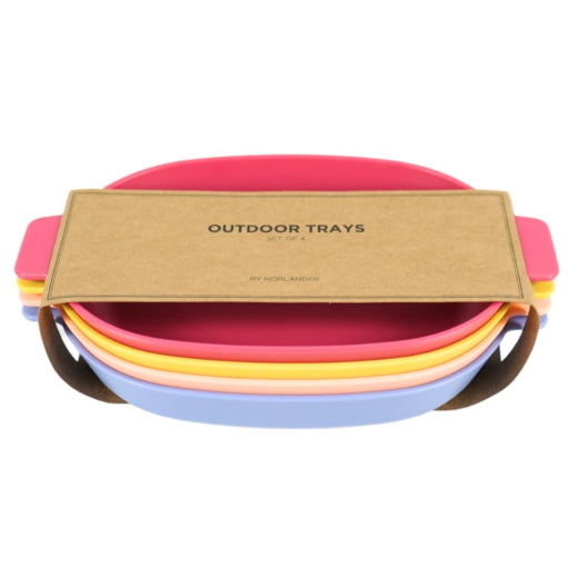 Norlander Ovale Outdoor Tray – Kunststof Servies – 24 cm – Magnetronbestendig – Vaatwasserbestendig – Lichtgewicht Borden Set – Picknick – Camping – Kleurrijk Tafelservies