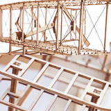 Houten Modelbouw Kit - 3D Schaalmodel Wright Flyer Vliegtuig - Handgemaakt Houten Vliegtuig - DIY - 1:24