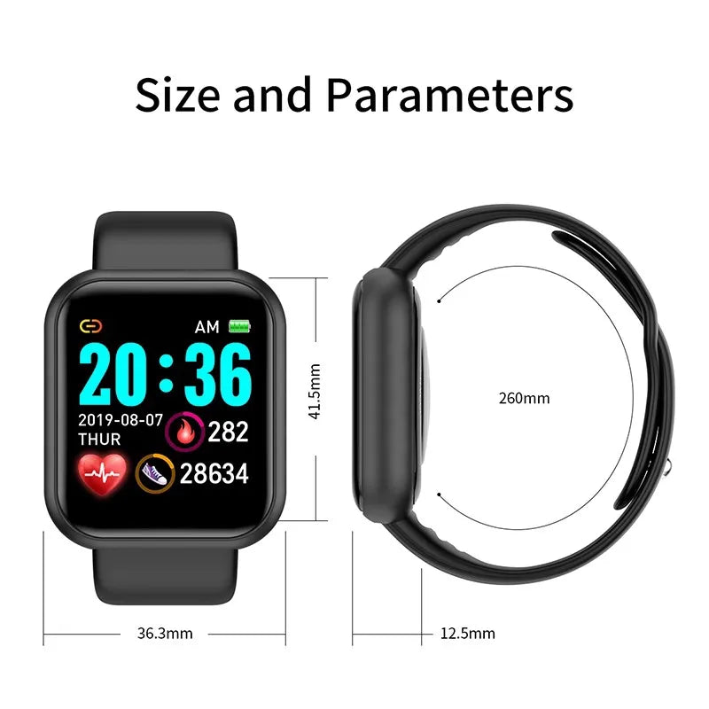 Multifunctioneel Fitness Smartwatch in Klassiek Zwart - 1.44