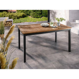 LIVARNO Home – Valencia Tuin Tafel – 150 x 90 x 74 cm – Grote Buitentafel met Aluminium Frame en Houten Tafelblad – Weerbestendige Rechthoekige Eettafel voor Buiten – Tuintafel voor Tuin, Terras of Balkon