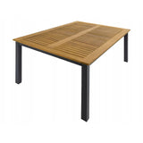 LIVARNO Home – Valencia Tuin Tafel – 150 x 90 x 74 cm – Grote Buitentafel met Aluminium Frame en Houten Tafelblad – Weerbestendige Rechthoekige Eettafel voor Buiten – Tuintafel voor Tuin, Terras of Balkon