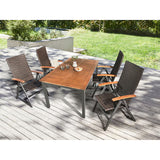 LIVARNO Home – Valencia Tuin Tafel – 150 x 90 x 74 cm – Grote Buitentafel met Aluminium Frame en Houten Tafelblad – Weerbestendige Rechthoekige Eettafel voor Buiten – Tuintafel voor Tuin, Terras of Balkon