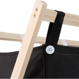 Wasmand met 3 Compartimenten - 120L Was Sorteren Organizer - Houten Frame Wasmand met Stoffen Vakken - Wasgoedmand met Scheiding voor Kleur, Wit en Donker - Wasbox 85 x 43 x 81 cm - Opvouwbare Wasverzamelaar