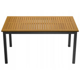 LIVARNO Home – Valencia Tuin Tafel – 150 x 90 x 74 cm – Grote Buitentafel met Aluminium Frame en Houten Tafelblad – Weerbestendige Rechthoekige Eettafel voor Buiten – Tuintafel voor Tuin, Terras of Balkon