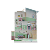 Playtive XXL Poppenvilla – 3 Verdiepingen – 13-Delig – Stabiele Houten Constructie – Inclusief Meubels en Accessoires – Geschikt Voor 30 cm Poppen – Met Lift en Zwembad – Ca. 108 x 130 x 29,8 cm
