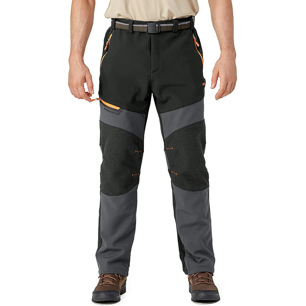 Heren Softshell Broek - Waterdicht en Winddicht - Geïsoleerde Hiking en Skibroek - Zwart - Maat XXL - Werkbroek met Fleecevoering - Ademend en Thermisch - Elastische Taille, Verstelbaar en Comfortabel - Outdoor Sportbroek voor Herfst, Winter, Lente