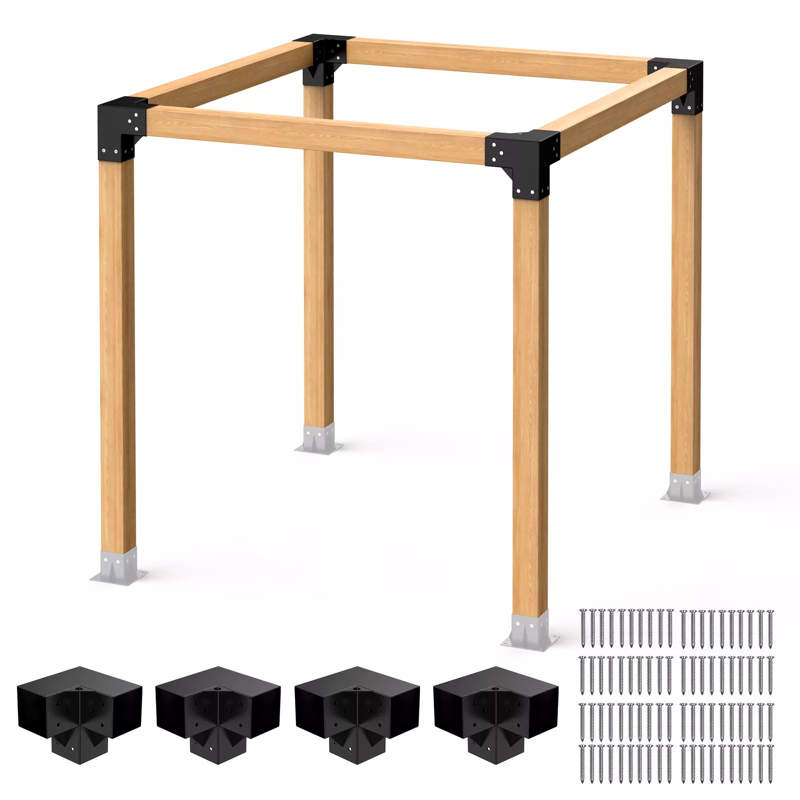 Pergola Beugels 3-Weg Set voor 4x4 Balken (Werkelijke maat: 3,5