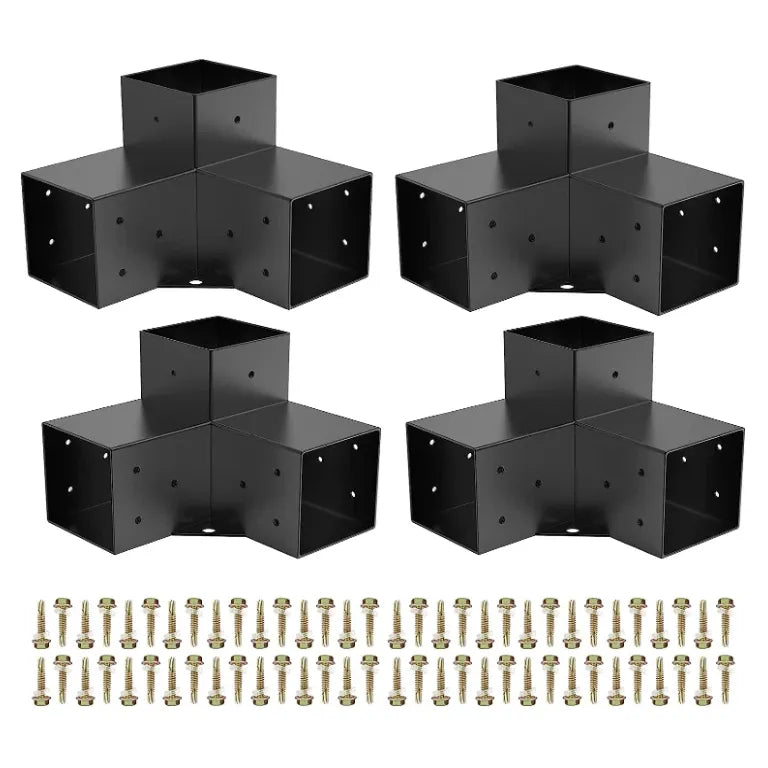 Pergola Beugels 3-Weg Set voor 4x4 Balken (Werkelijke maat: 3,5