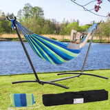 Dubbele Hangmat met Stalen Frame – Draagbaar, Ruimtebesparend & Heavy Duty – Voor Tuin, Balkon, Terras of Binnengebruik – Inclusief Hangmat