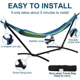 Dubbele Hangmat met Stalen Frame – Draagbaar, Ruimtebesparend & Heavy Duty – Voor Tuin, Balkon, Terras of Binnengebruik – Inclusief Hangmat