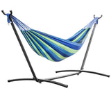 Dubbele Hangmat met Stalen Frame – Draagbaar, Ruimtebesparend & Heavy Duty – Voor Tuin, Balkon, Terras of Binnengebruik – Inclusief Hangmat