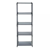 5-Lagen Boekenkast met 4 Opbergvakken – Moderne Boekenplank en Displaykast – Opvouwbare Organizer van Non-Woven Stof &amp; PP – Ruimtebesparend Opslagrek voor Boeken, Documenten en Decoratie – 125×41×28 cm – Lichtgewicht &amp; Duurzaam