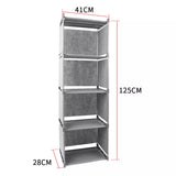 5-Lagen Boekenkast met 4 Opbergvakken – Moderne Boekenplank en Displaykast – Opvouwbare Organizer van Non-Woven Stof &amp; PP – Ruimtebesparend Opslagrek voor Boeken, Documenten en Decoratie – 125×41×28 cm – Lichtgewicht &amp; Duurzaam