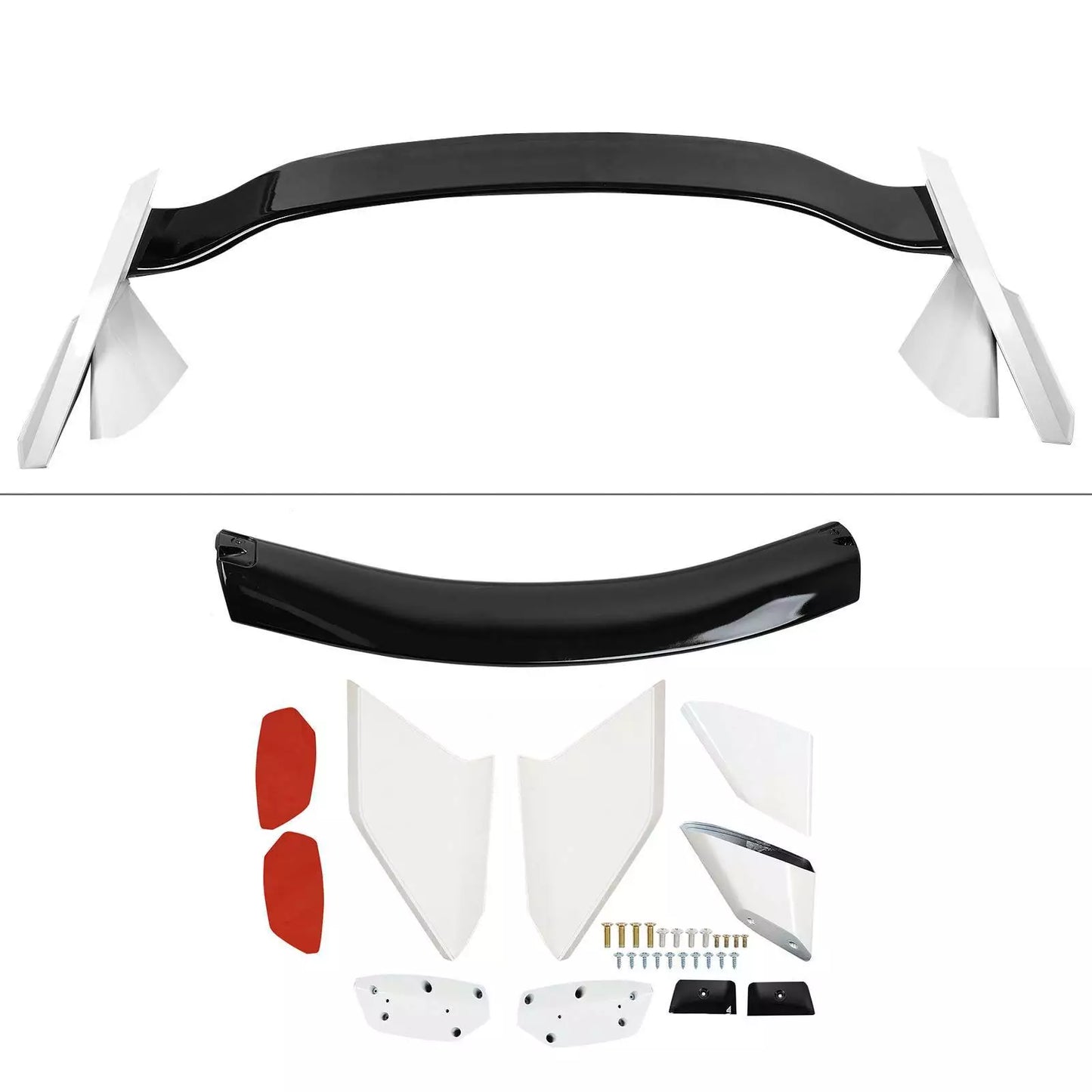 Achterspoiler Type R Stijl Voor Honda Civic Sedan 2016–2021 – Sportieve Kofferspoiler Voor 4-Deurs Modellen – Wit &amp; Zwart ABS Dakvleugel – Spoiler Voor Betere Aerodynamica &amp; Styling – Eenvoudige Montage Voor EX LX Sport Touring Si Modellen