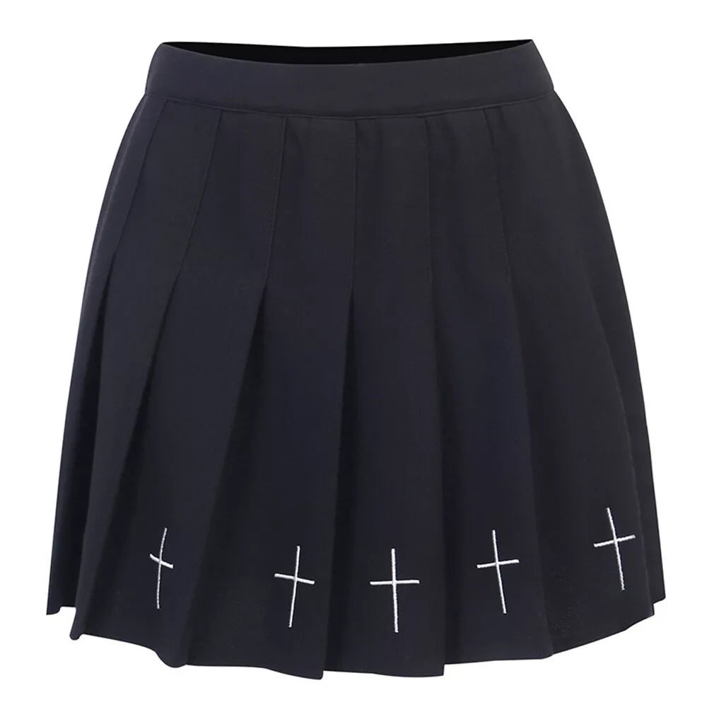 Vrouwen Mini Geplooide Rok - Gothic Punk Stijl - Schotse Ruit in Rood, Blauw, Zwart en Wit - Hoge Taille - Verkrijgbaar in S/M/L/XL/XXL
