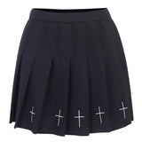 Vrouwen Mini Geplooide Rok - Gothic Punk Stijl - Schotse Ruit in Rood, Blauw, Zwart en Wit - Hoge Taille - Verkrijgbaar in S/M/L/XL/XXL