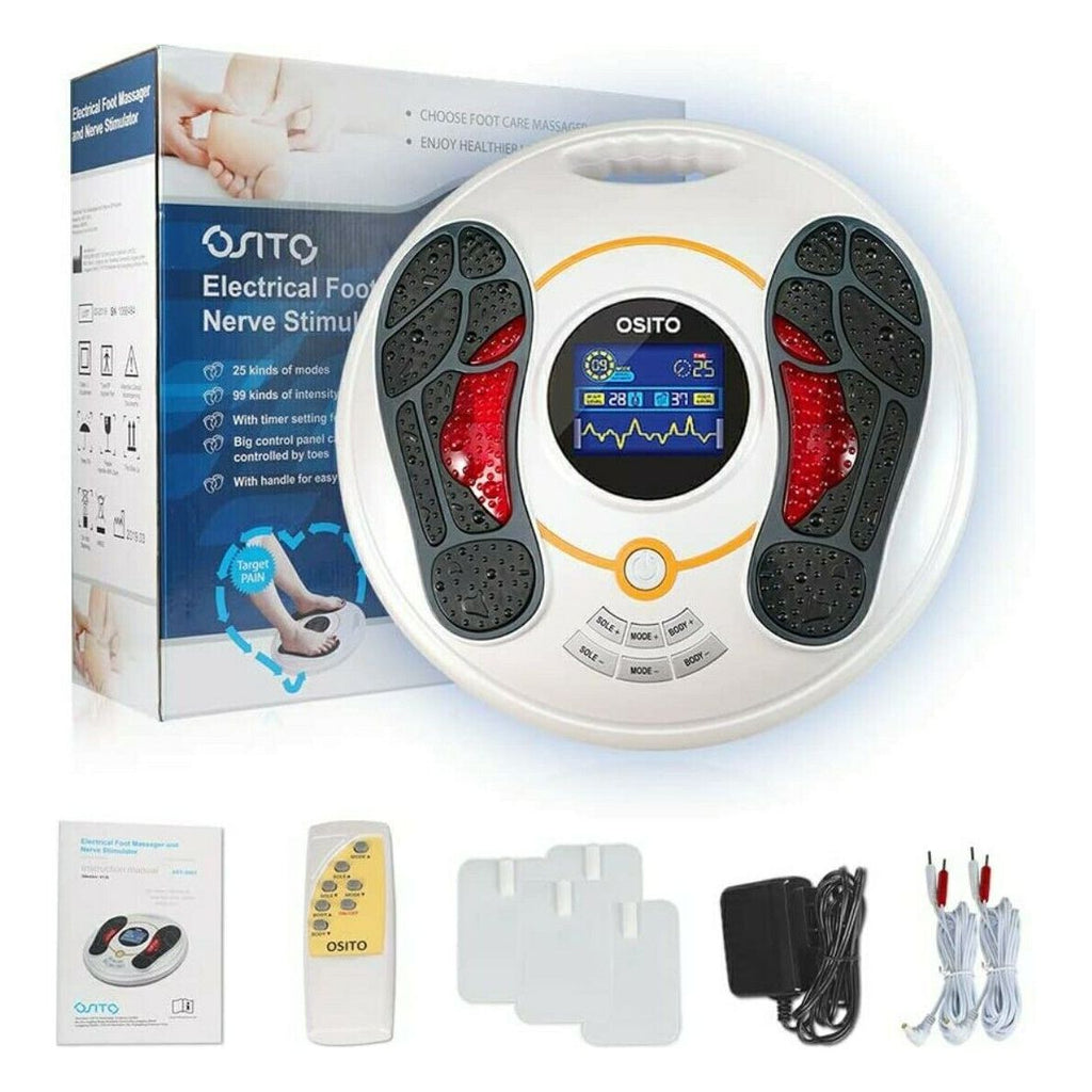 OSITO Circulatiesysteem & Zenuwspierstimulator - TENS & EMS Technologie - Voor Voetcirculatie, Neuropathie en Pijnverlichting - Veilig en Effectief - Inclusief Afstandsbediening en Accessoires