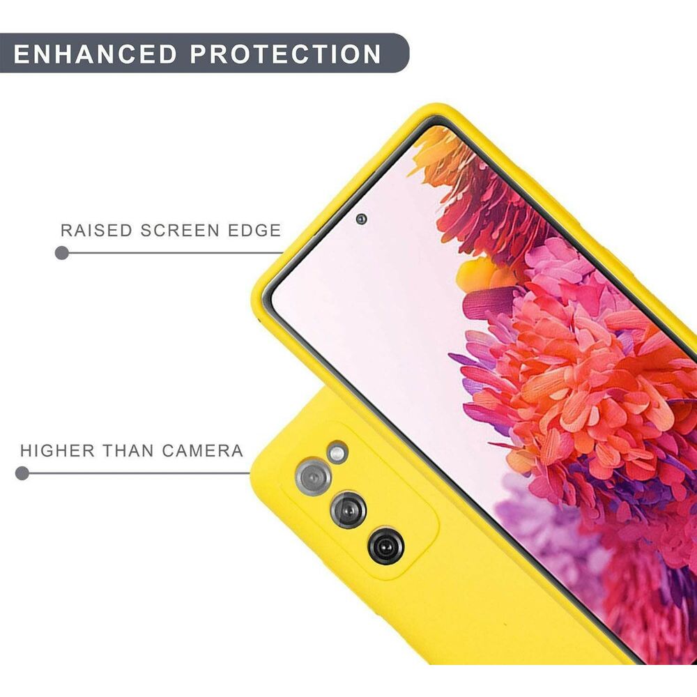 Volledige Body Armor Hoesje voor Samsung Galaxy S20 FE - Soft-Touch Siliconen Schokbestendige Cover - Antislip Case - Ultieme Bescherming & Stijlvolle Uitstraling - Geel
