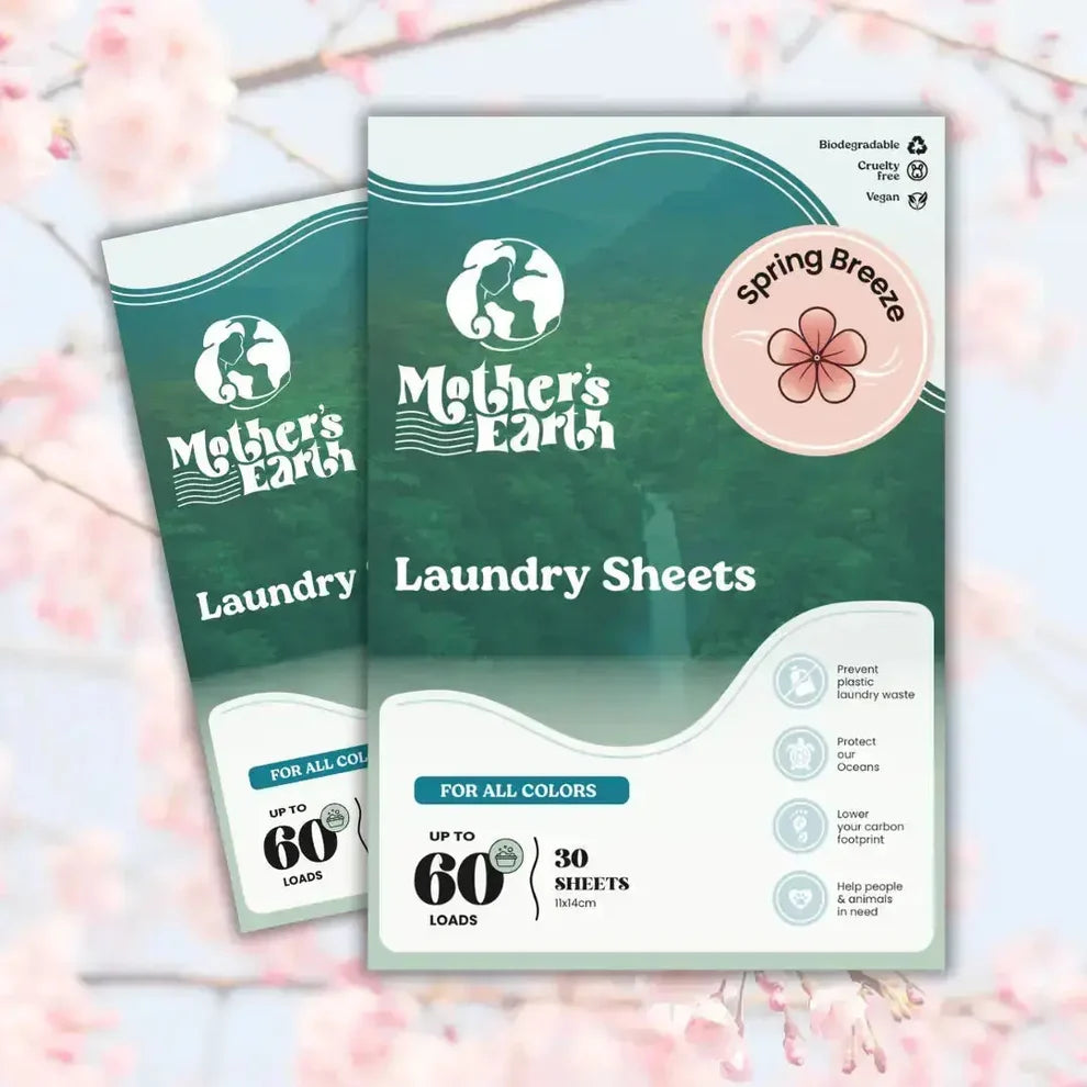 120 Stuks - Mother's Earth Wasstrips - Laundry Sheets voor Wasmachine en Handwas - Oplosbare Wasmiddelstrips Zonder Vloeibaar Wasmiddel - Geconcentreerde Wasblaadjes Wasvellen voor Witte Bonte en Gekleurde Was - Compact Wasmiddel in Stripvorm