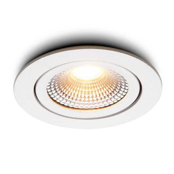 6-Pack Ronde LED Inbouwspots met Kantelbare GU10 Fitting - Dimbare, Energiezuinige A++ Verlichting - IP44, Warm Wit (2700K) - Wit - CE/RoHS