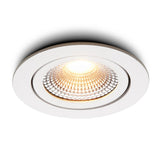 6-Pack Ronde LED Inbouwspots met Kantelbare GU10 Fitting - Dimbare, Energiezuinige A++ Verlichting - IP44, Warm Wit (2700K) - Wit - CE/RoHS