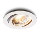 6-Pack Ronde LED Inbouwspots met Kantelbare GU10 Fitting - Dimbare, Energiezuinige A++ Verlichting - IP44, Warm Wit (2700K) - Wit - CE/RoHS