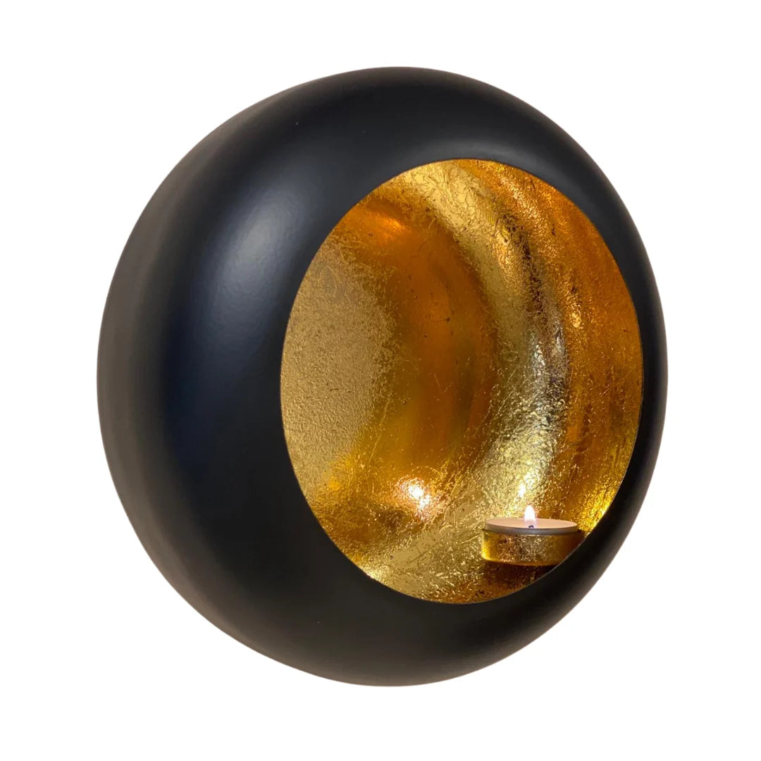3 Stuks - Wandkandelaar Set Goud - Metalen Wandkaarsenhouders 13 18 en 23 cm - Ronde Kaarshouders voor Waxinelichtjes en Kaarsen - Smeedijzeren Muurdecoratie Wanddecoratie voor Woonkamer Slaapkamer Hal en Eetkamer