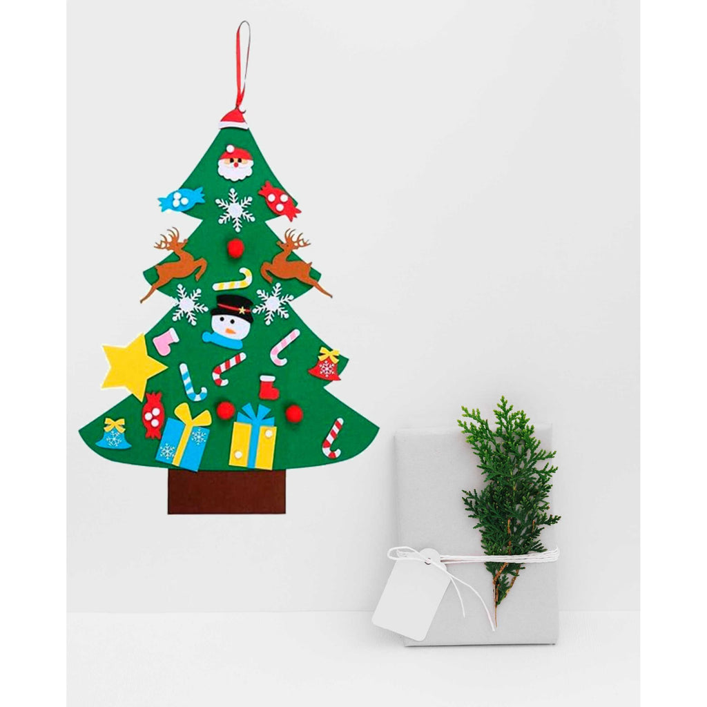 Grote - DIY Vilten Kerstboom Set voor Kinderen - 94cm Wandhangende Kerstboom met 26 Afneembare Ornamenten - Ideaal voor Kerstdecor Thuis