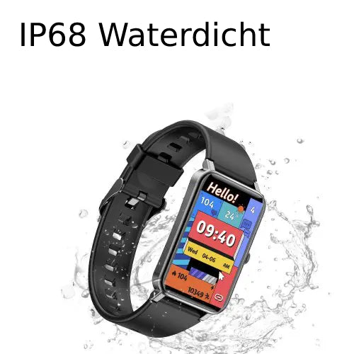 BlitzWolf-  BW-AH2 - Bluetooth Smartwatch - Volledig Touchscreen - 1,57 Inch Scherm - IP68 Waterdicht - Muziektracking - Meldingen - Batterijduur Tot 3 Dagen - Zilver