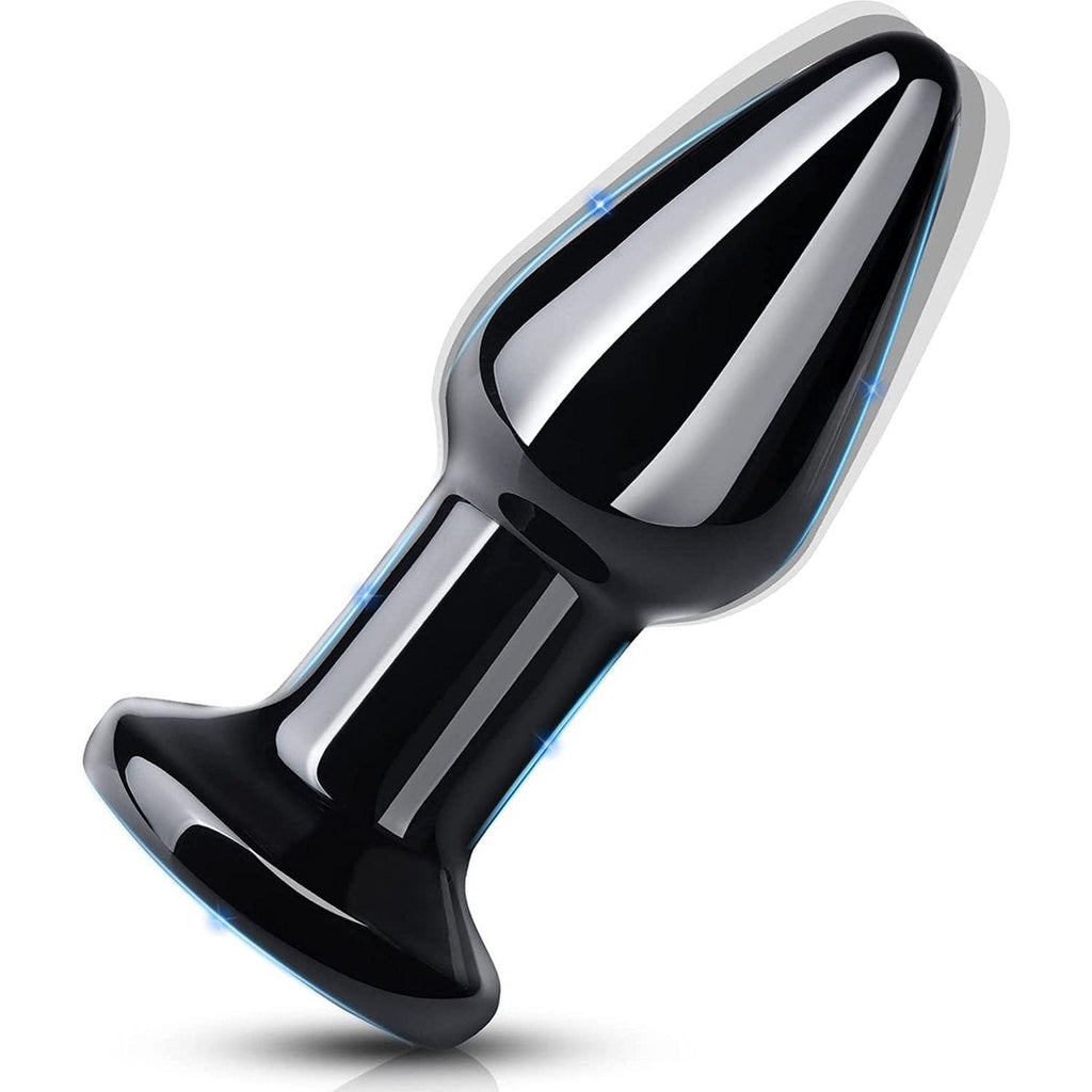 Luxe Vibrerende Glazen Butt Plug - USB Oplaadbaar - Vibrerende Anale Plug - Prostaat Massager - Met 10 Modi - Glazen Butt Plug - Fetish - Bondage - Anale Stimulatie - Volwassen Speeltjes - Unisex - Zwart