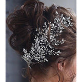 Zilverkleurig Haar Sieraad met Kristallen Decoratie - Haaraccessoires - Styling- Accessoires