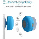 Waterdichte Bluetooth Speaker - Stereo Doucheluidspreker met Zuignap - Ingebouwde microfoon - Bluetooth 3.0 - Blauw