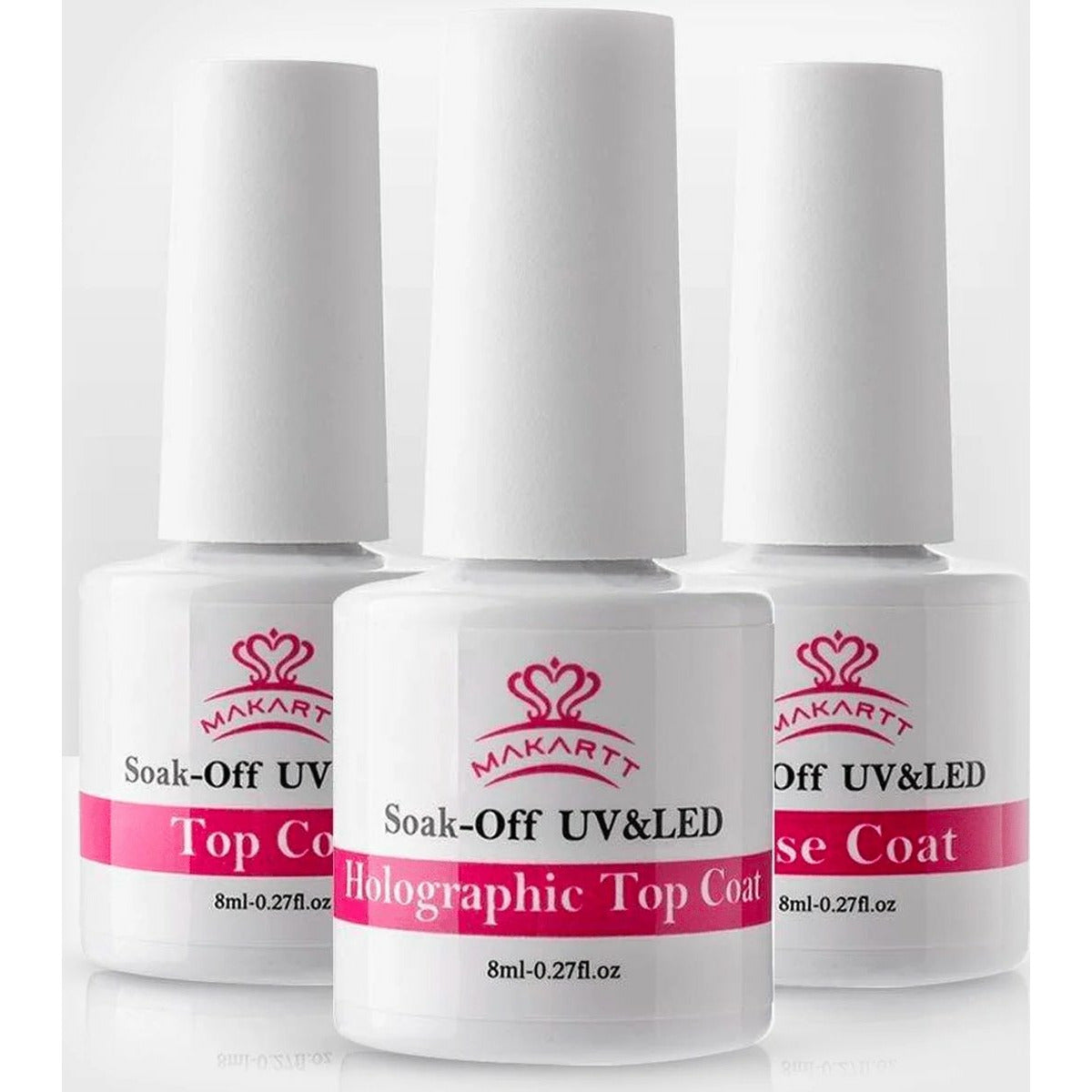 Makartt Holographic Gel Nagellak | No Wipe Top Base | UV LED | 21 Dagen Langdurigheid | Glitter Mirror | Poly Nail Extension Gel | Shine Afwerking