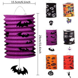 6 Stuks - Halloween Papieren Lantaarns - Herbruikbare Monster Lantaarn Voor LED lampje - Opvouwbaar - Ophangbaar - Feest Decoratie - 6 Ontwerpen - 29cm x 16cm
