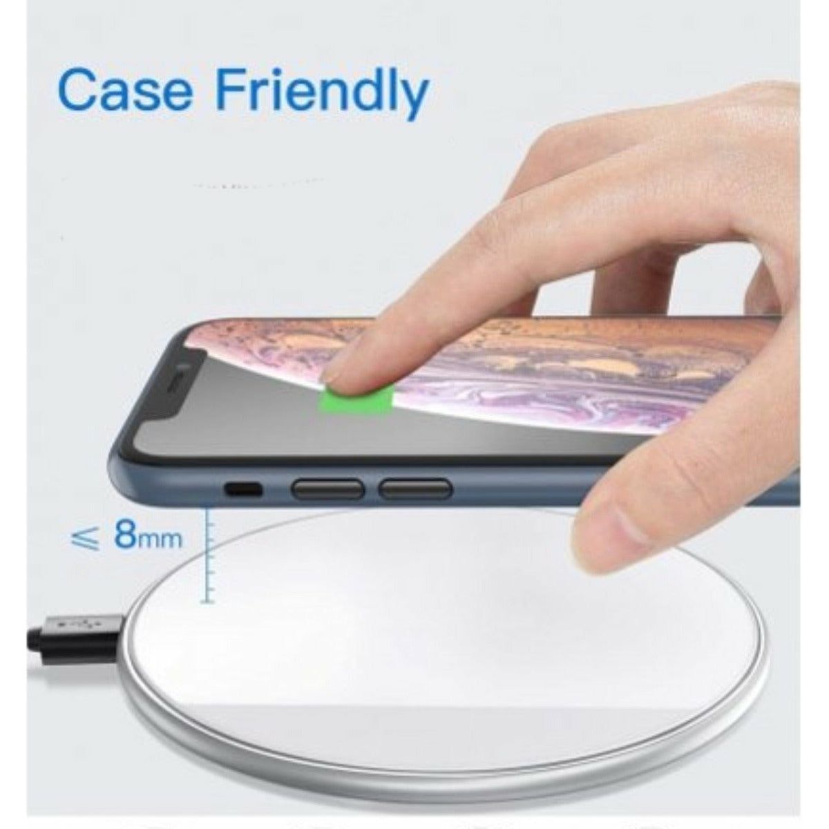 Smartphone Draadloze Fast Charger - Wireless Oplader - Qi - Geschikt Voor Mobielen En Oordopjes Met Draadloos Opladen