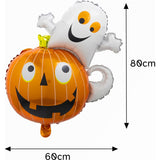 10 Stuks - Halloween Ballonnen Set - Inclusief Pomp - Folie Ballon Decoratie Set - Herbruikbaar - Spooky Feest Versiering -