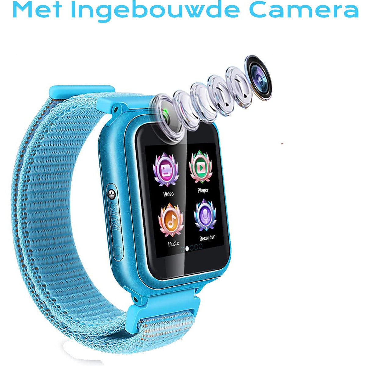Smart Watch Voor Kinderen - Smartwatch Met 24 Ingebouwde Games - Met Stappenteller - Telefoon Mode - Muziekspeler - Rekenmachine - Klok - Zaklamp - Van 3 Tot 14 Jaar - Blauw