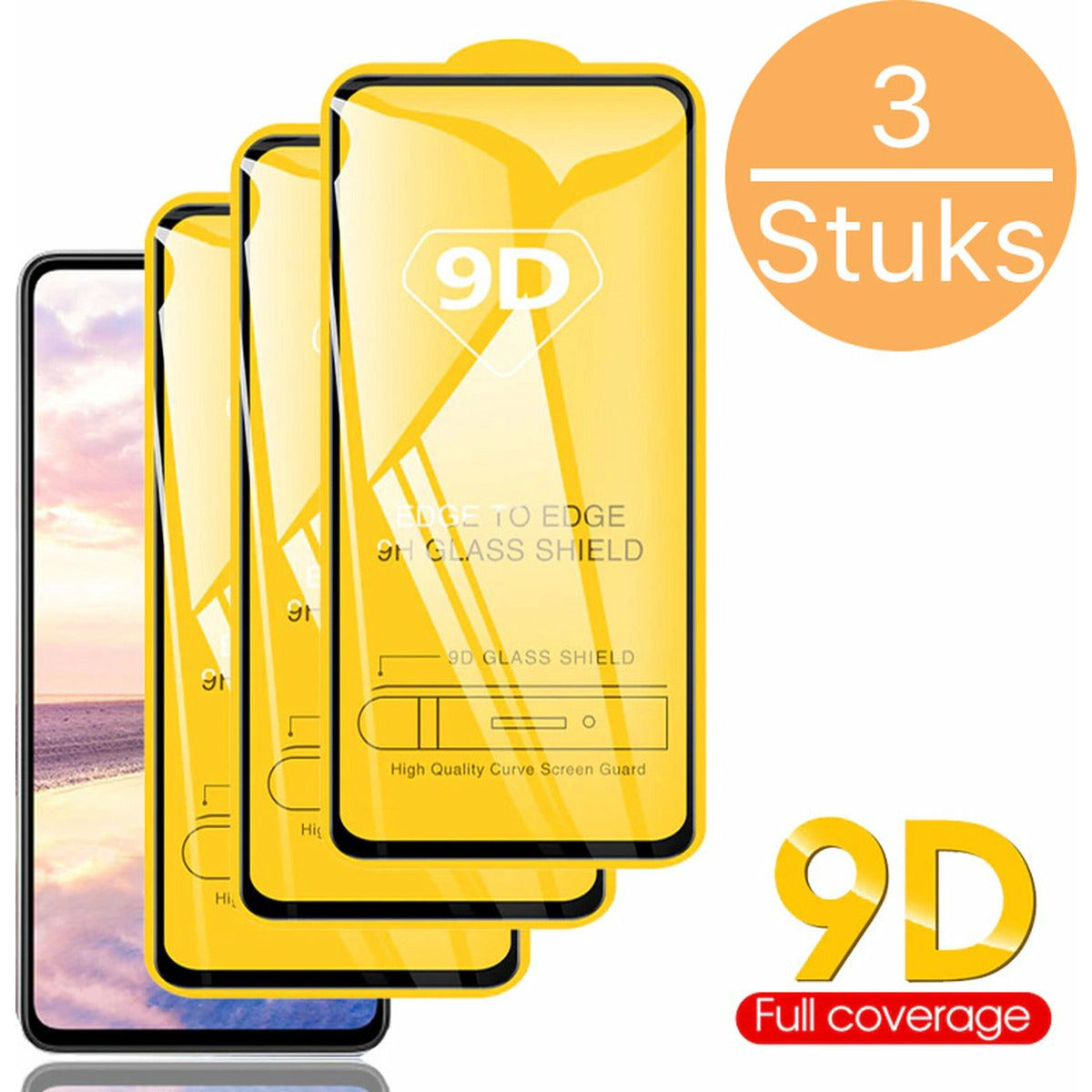 Voor Samsung Galaxy A52 4G 9D Volledige lijm Volledig scherm gehard glasfilm