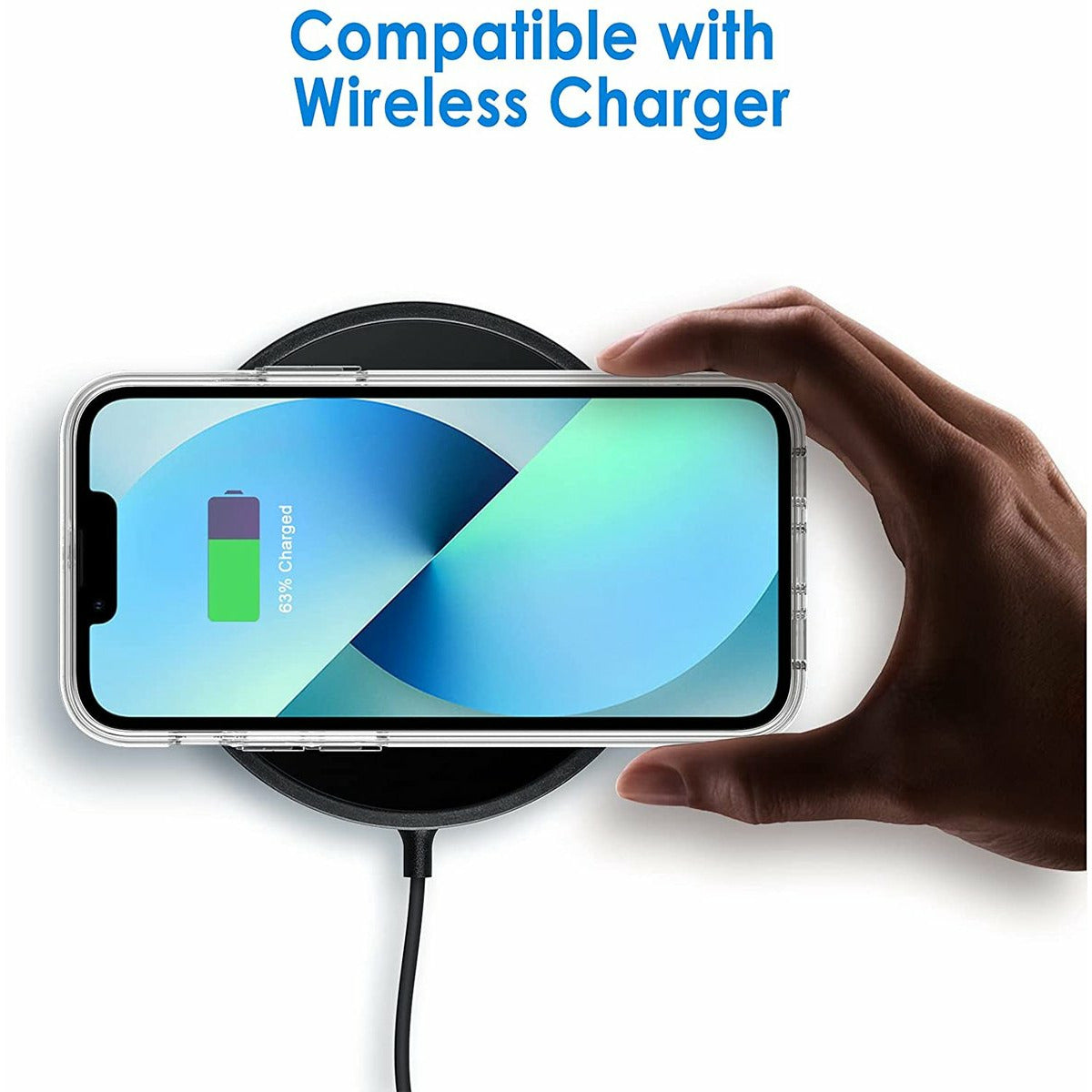 iPhone 13 Hoes - Slanke en Krasbestendige Transparante Hoes voor iPhone 13 (6,1-inch) - PC + TPU Materiaal - Schokabsorberende Bescherming met Verhoogde Randen - Ondersteunt Draadloos Opladen - Perfecte Pasvorm met Toegang tot Alle Poorten