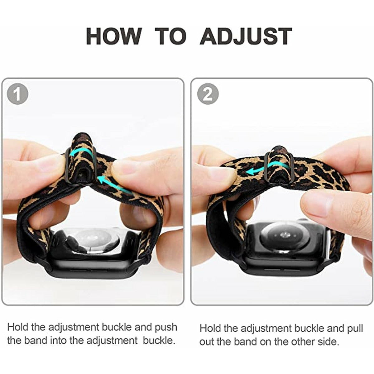 2 Stuks | Elastische Horlogebanden  | Gevlochten Nylon Sportbanden | Verstelbaar | Compatibel met Apple Watch 42 mm - 44 mm - Series 7/6/5/4/3/2/1/SE