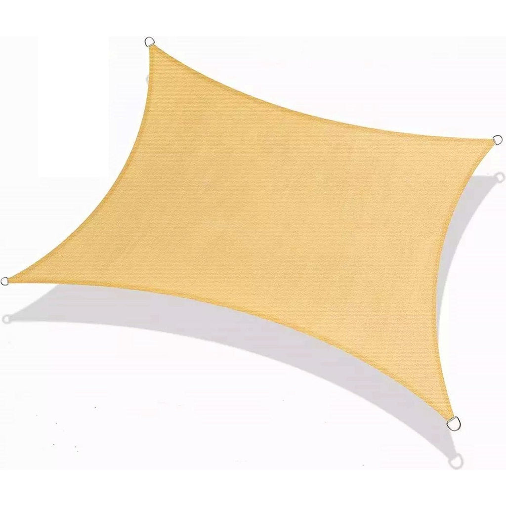 Grote UV Werende Zonnescherm - Rechthoekige Zonnezeil - Schaduwdoek - Luifel - Zonwering - Luchtdoorlatend - Geschikt Voor Patio - Achtertuin - Gazon - Tuin - 3m x 4m - Mustard Geel