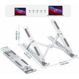 Extra Sterke - Draagbare Aluminium Laptopstandaard - Verstelbaar - Opvouwbaar - Laptop Stand - Compatibel met Laptops tot 15,6'' - Compatibel met MacBook Air - MacBook Pro - HP -Dell - Lenovo en meer - Zilver