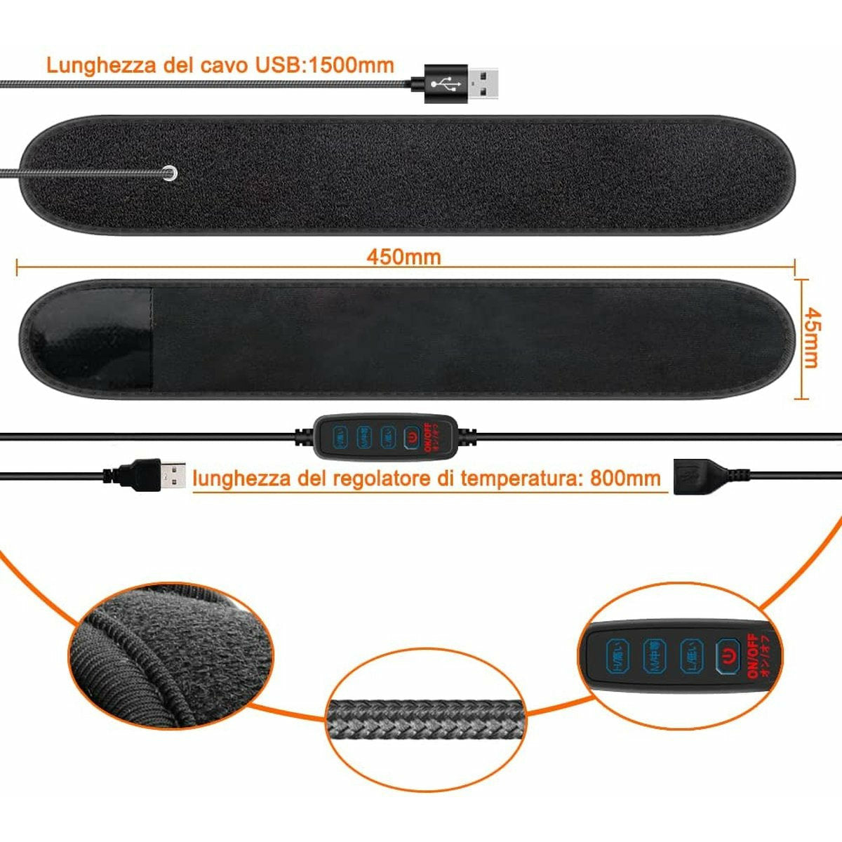 Camera Lens Heater - USB Lensverwarming met Instelbare Temperatuur voor Camera's en Telescopen - Beschermt tegen IJs, Dauw en Mist - 43cm Neopreen - Inclusief 80cm Temperatuurregelaar - Anit- Mist Systeem - Geschikt voor Powerbank