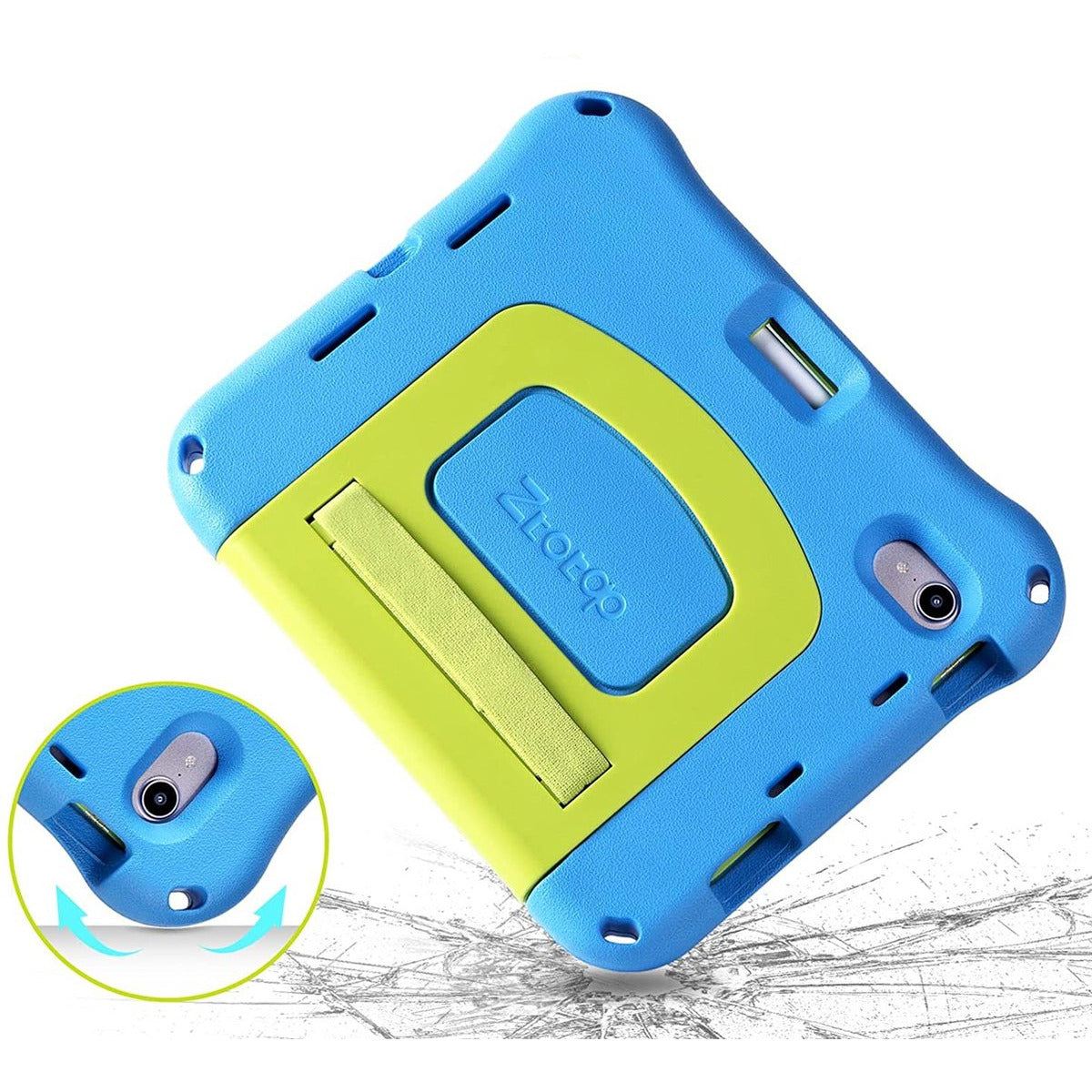 iPad Mini 6 Hoes – siliconen kinder case – schokbestendige tablethoes – iPad Mini 6e generatie model A2568 A2569 – met ingebouwde schermbeschermer – potloodhouder – verstelbare draagriem – standaard – kindvriendelijke beschermhoes – 2021 cover