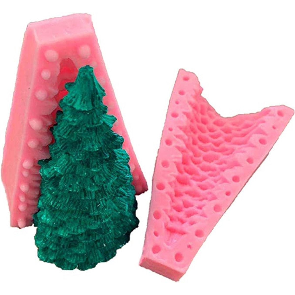 Siliconen mal kerstboomvorm – hittebestendig van -50°C tot 300°C – flexibele mal voor chocolade – zeep – kaars – ijsblokjes – snoep – multifunctionele vorm – oven- en magnetronbestendig – makkelijk schoon te maken – 109 mm – kerstsiliconenvorm