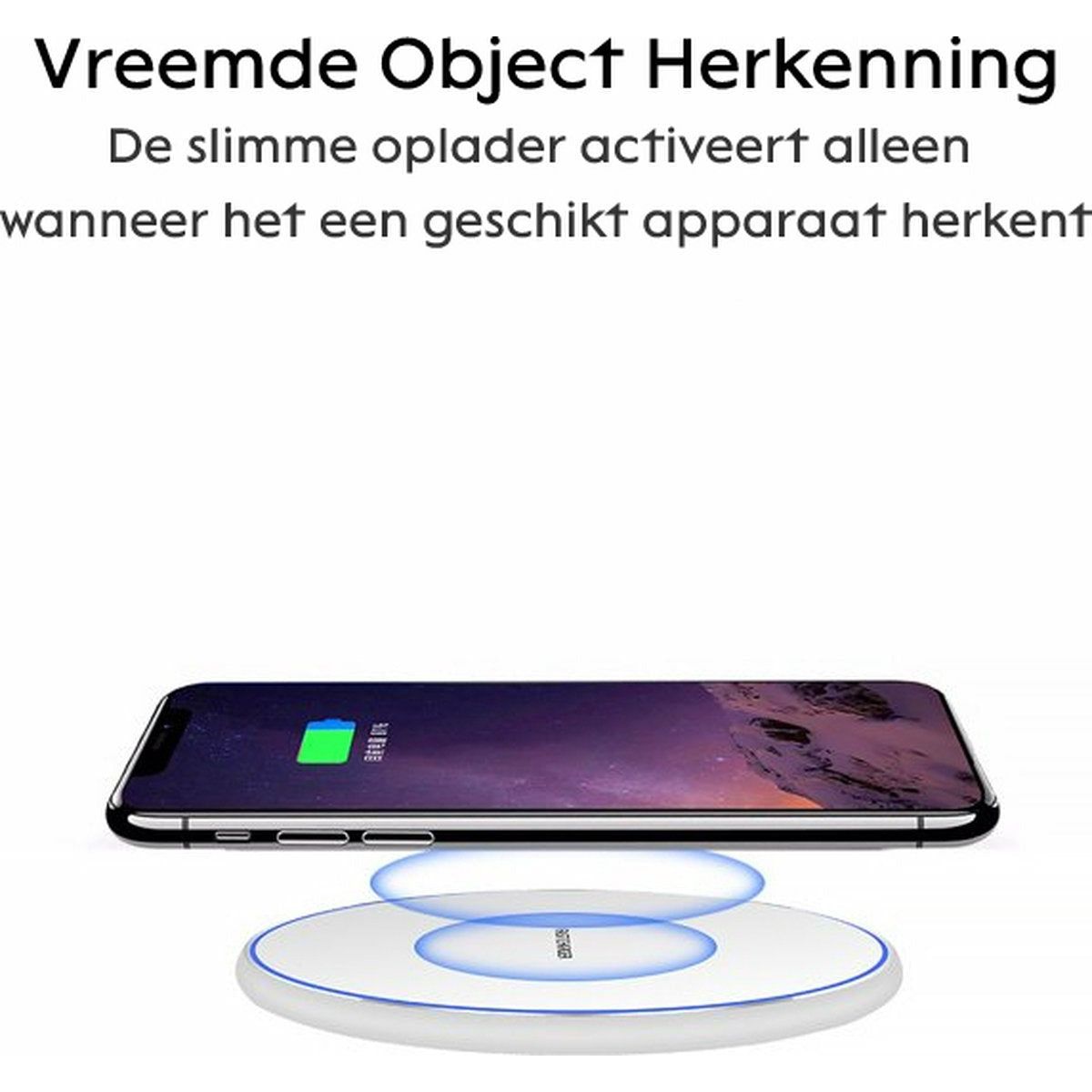 Smartphone Draadloze Fast Charger - Wireless Oplader - Qi - Geschikt Voor Mobielen En Oordopjes Met Draadloos Opladen