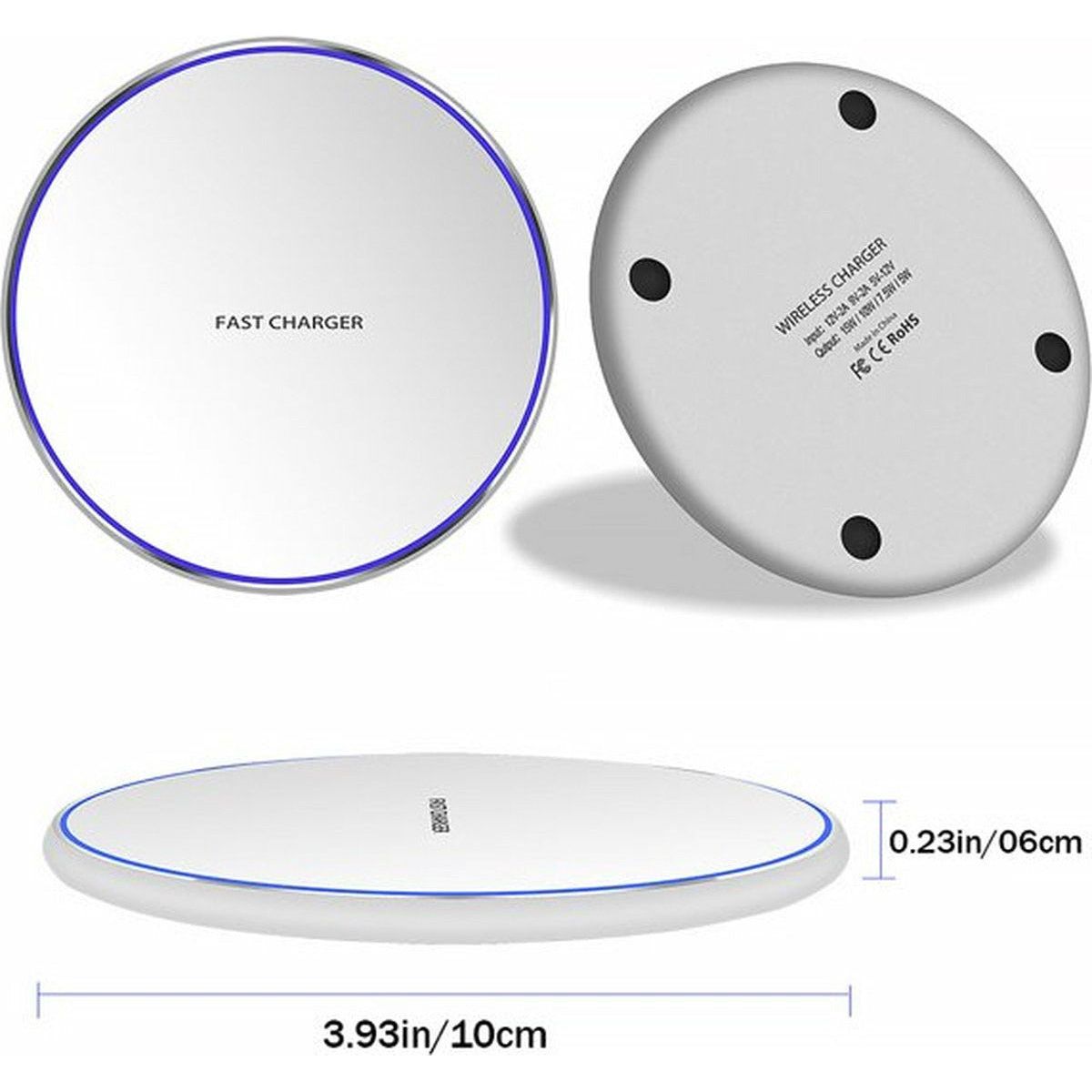 Smartphone Draadloze Fast Charger - Wireless Oplader - Qi - Geschikt Voor Mobielen En Oordopjes Met Draadloos Opladen